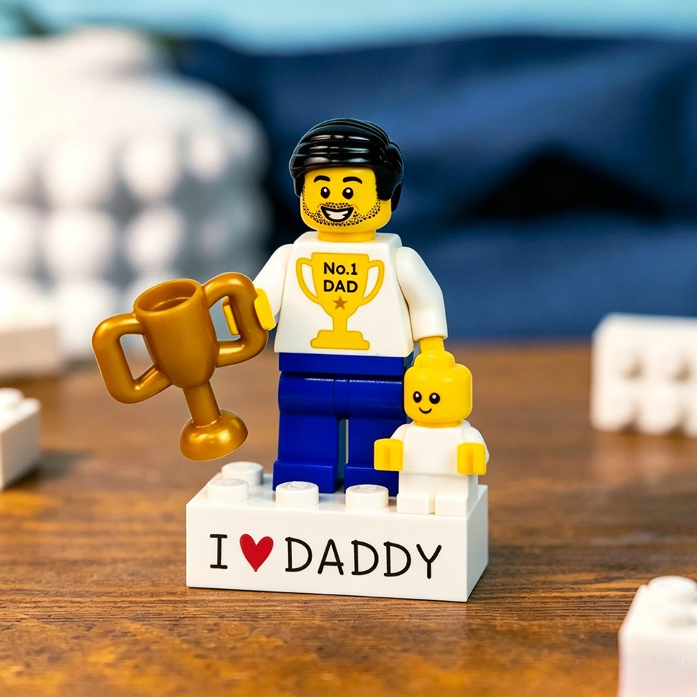 Custom Dad and Kids Minifig For Dad Father's Day Gift