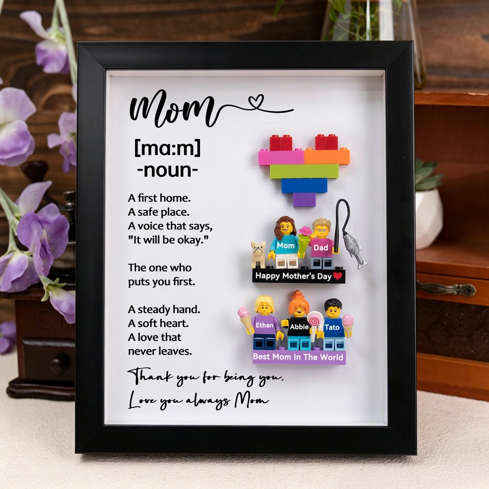 Personalized Mom Kids Minifigures With Frame For Mom Mother's Day Gift