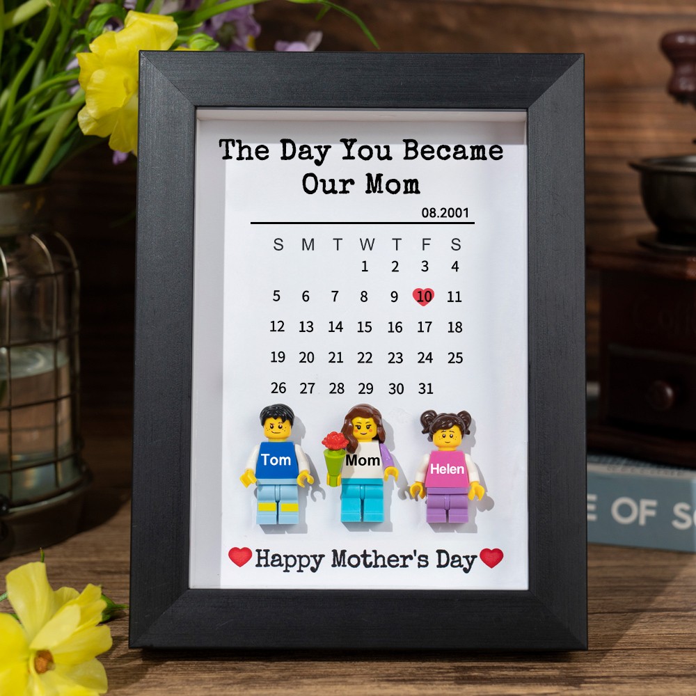 Personalized Mom Kids Minifigures With Frame For Mother's Day Gift The Day You Became Our Mom