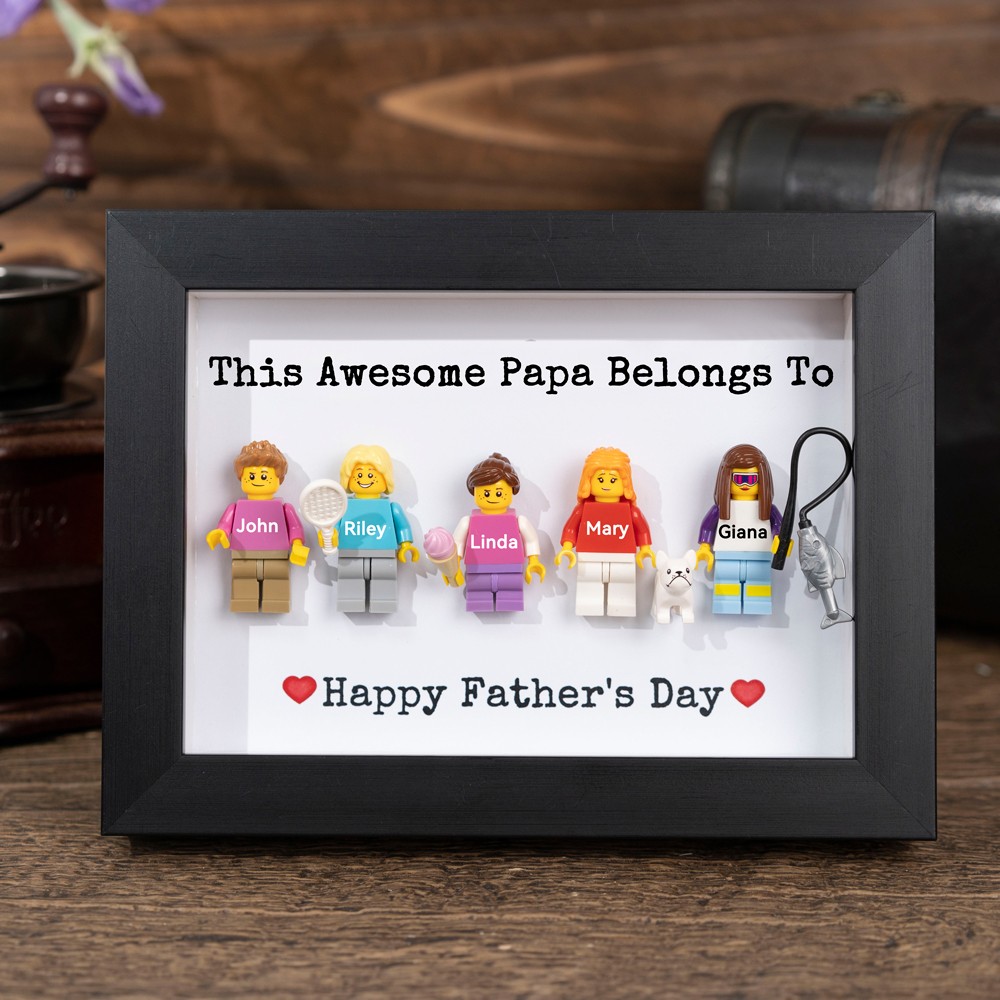 Personalized Grandpa and Kids Minifig For Dad Grandpa Father's Day Gift