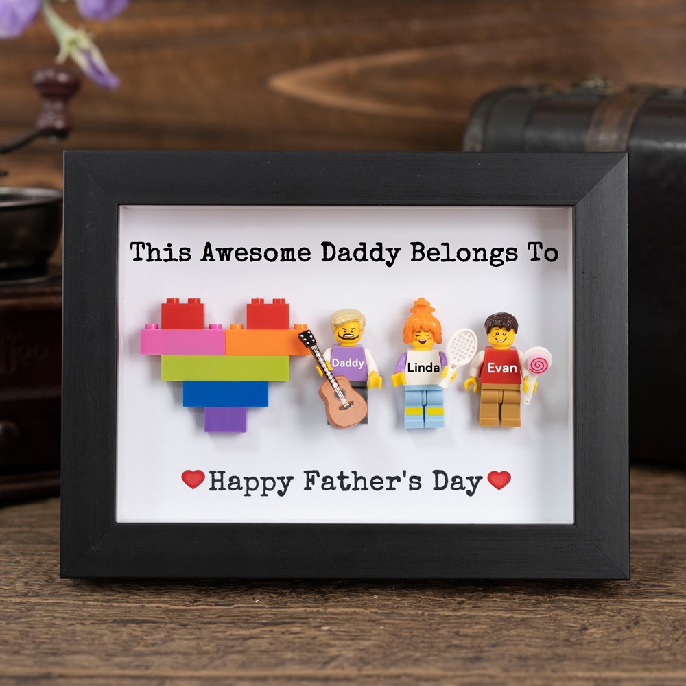 Personalized Dad and Kids Minifig For Dad Grandpa Father's Day Gift