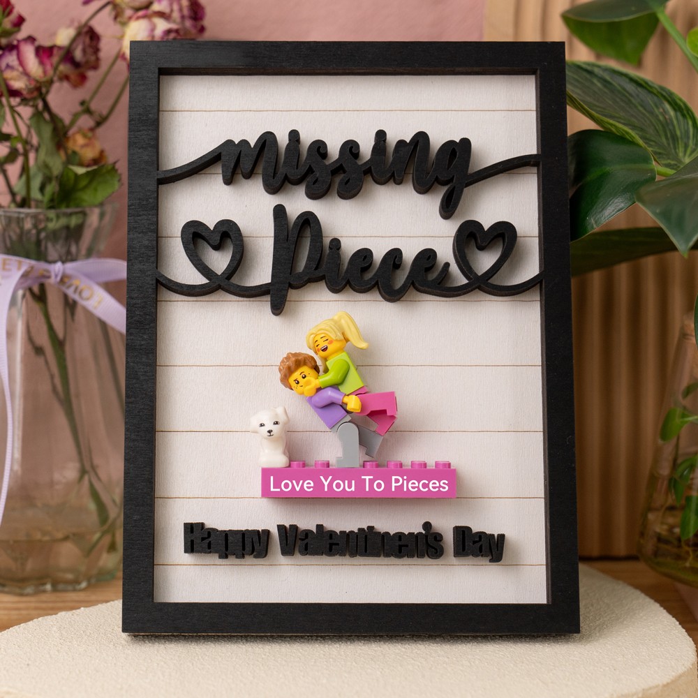 My Missing Piece Custom Couple Figures Frame For Valentine's Day Gift