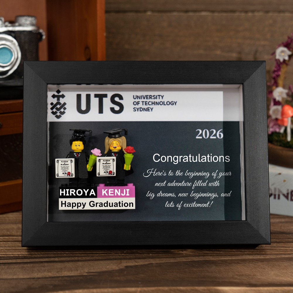 Custom Graduation Figures Frame For Her Him Graduation Gift Class of 2026