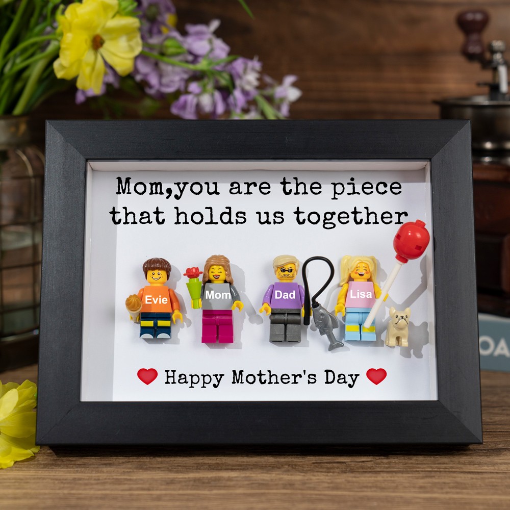 Personalized Mom Kids Minifigures With Frame For Mom Mother's Day Gift