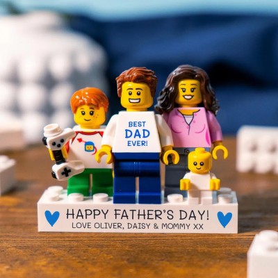 Custom Dad and Kids Minifig For Dad Father's Day Gift