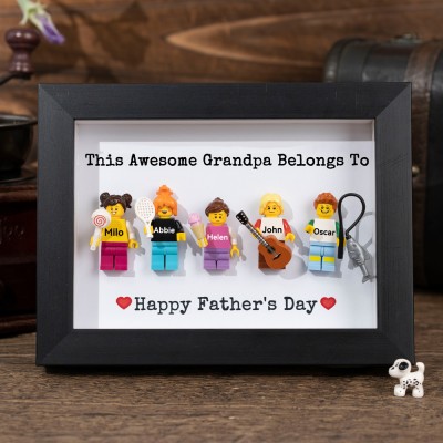 Personalized Grandpa and Kids Minifig For Dad Grandpa Father's Day Gift