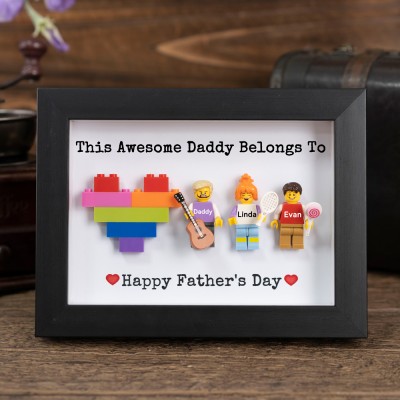 Personalized Dad and Kids Minifig For Dad Grandpa Father's Day Gift