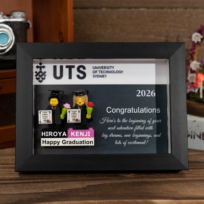 Custom Graduation Figures Frame For Her Him Graduation Gift Class of 2026