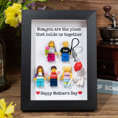 Personalized Mom Kids Minifigures With Frame For Mom Mother's Day Gift