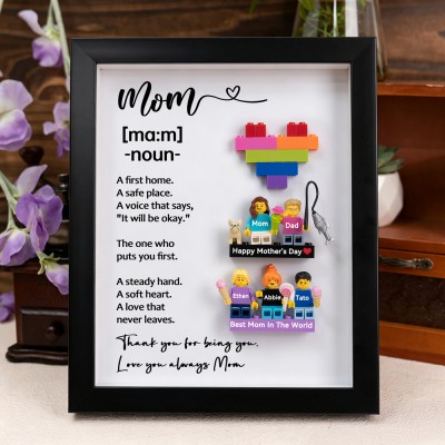 Personalized Mom Kids Minifigures With Frame For Mom Mother's Day Gift