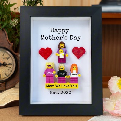 Personalized Minifigures With Kids Name For Mom Mother's Day Gift