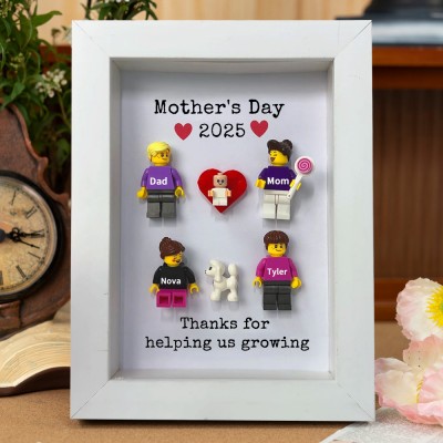 Personalized Minifigures With Kids Name For Mom Mother's Day Gift
