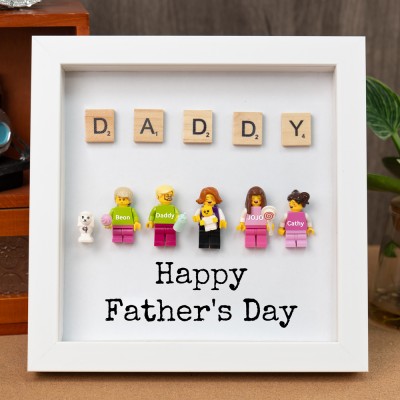 Personalized Minifigures With Kids Name For Dad Father's Day Gift