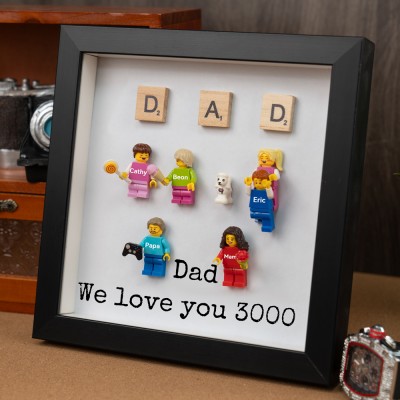Personalized Minifigures With Kids Name For Dad Father's Day Gift
