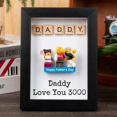 Personalized Minifigures With Kids Name For Dad Father's Day Gift
