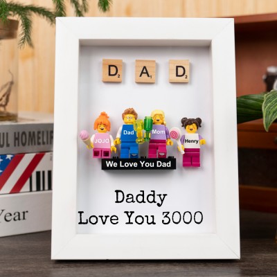 Personalized Minifigures With Kids Name For Dad Father's Day Gift
