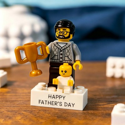 Custom Dad and Kids Minifig For Dad Father's Day Gift