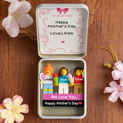 Custom Mom and Kids Minifigures Box For Mom Mother's Day Gift