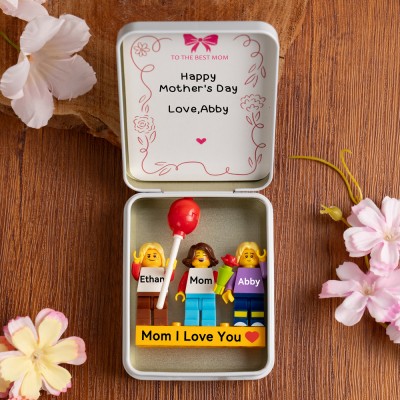 Personalized Mom Kids Minifigures With Frame For Mom Mother's Day Gift