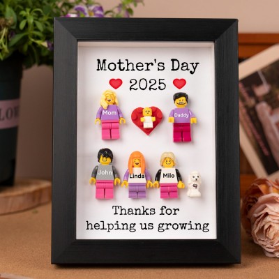Personalized Minifigures With Kids Name For Mom Mother's Day Gift