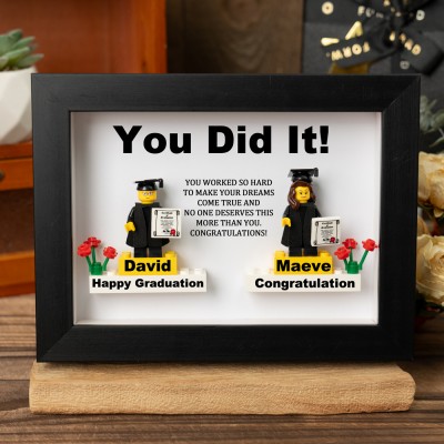 Custom Graduation Figures Frame For Her Him Graduation Gift Class of 2026