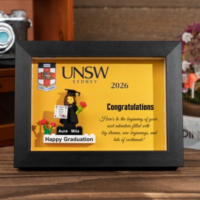 Custom Graduation Figures Frame For Her Him Graduation Gift Class of 2026