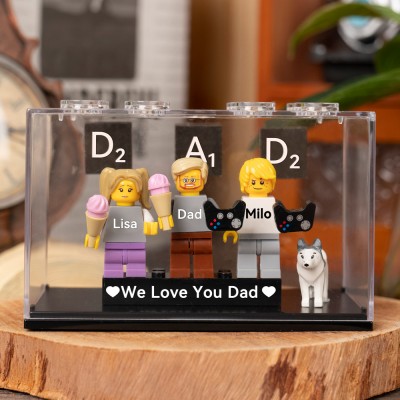 Personalized Dad and Kids Minifig For Dad Grandpa Father's Day Gift