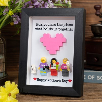 Personalized Mom Kids Minifigures With Frame For Mom Mother's Day Gift