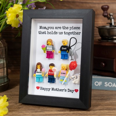 Personalized Mom Kids Minifigures With Frame For Mom Mother's Day Gift