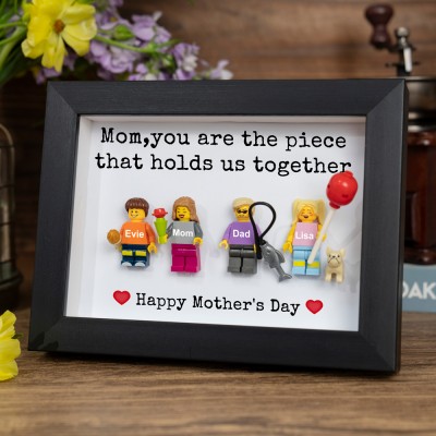Personalized Mom Kids Minifigures With Frame For Mom Mother's Day Gift